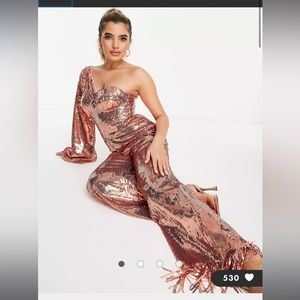 Asos sequin fringe jumpsuit